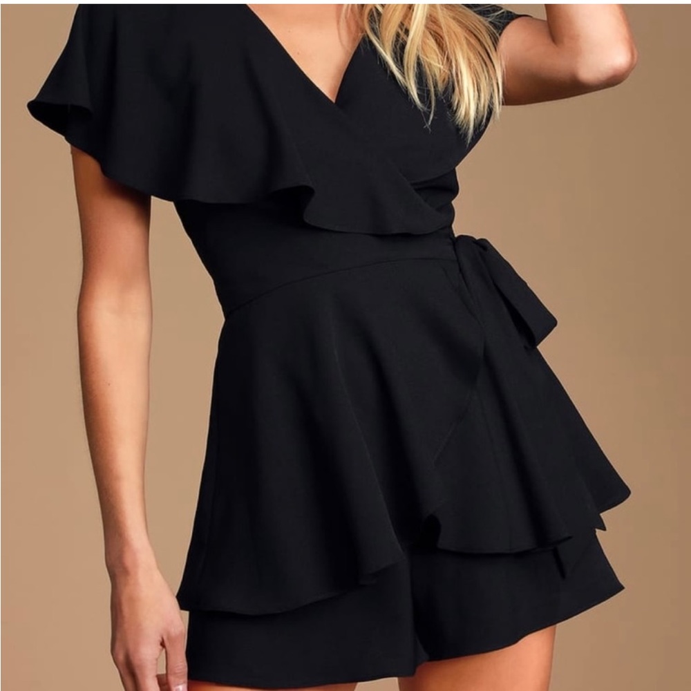 Do+Be Aldrin Backless Wrap Skort Romper Black S - Picture 2 of 9